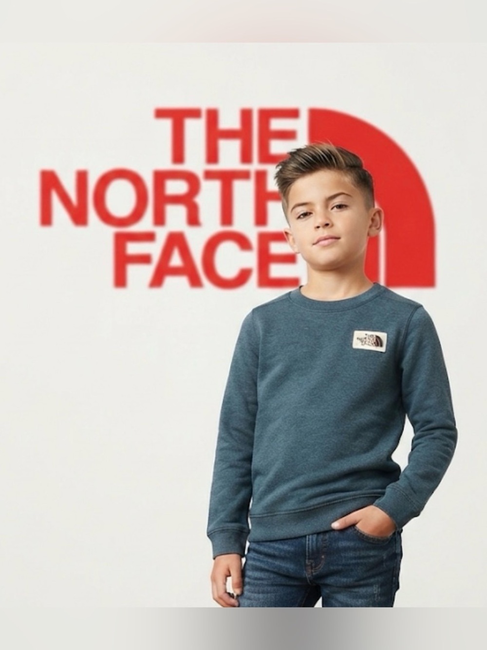 New authentic The North Face boys designer sweatshirt sz S